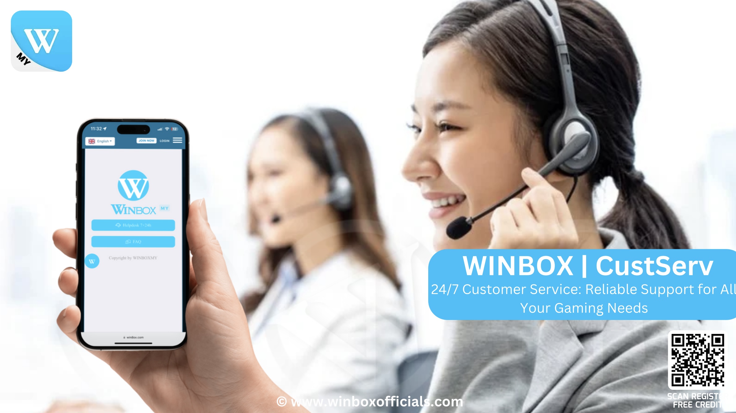 WINBOX Official | WINBOX Claim Free Credit Banner | WINBOX Customer Service Banner